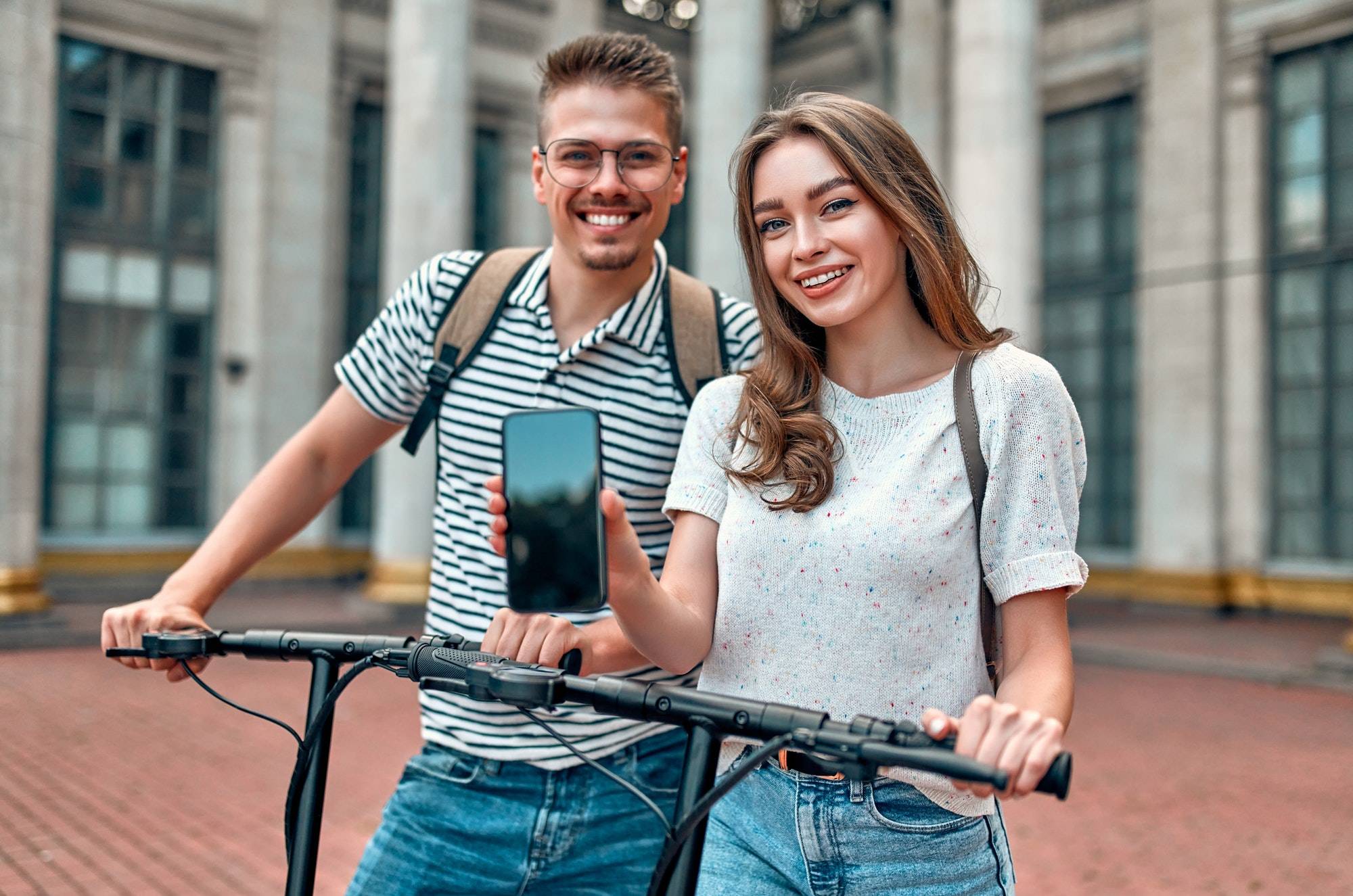 Students near a campus